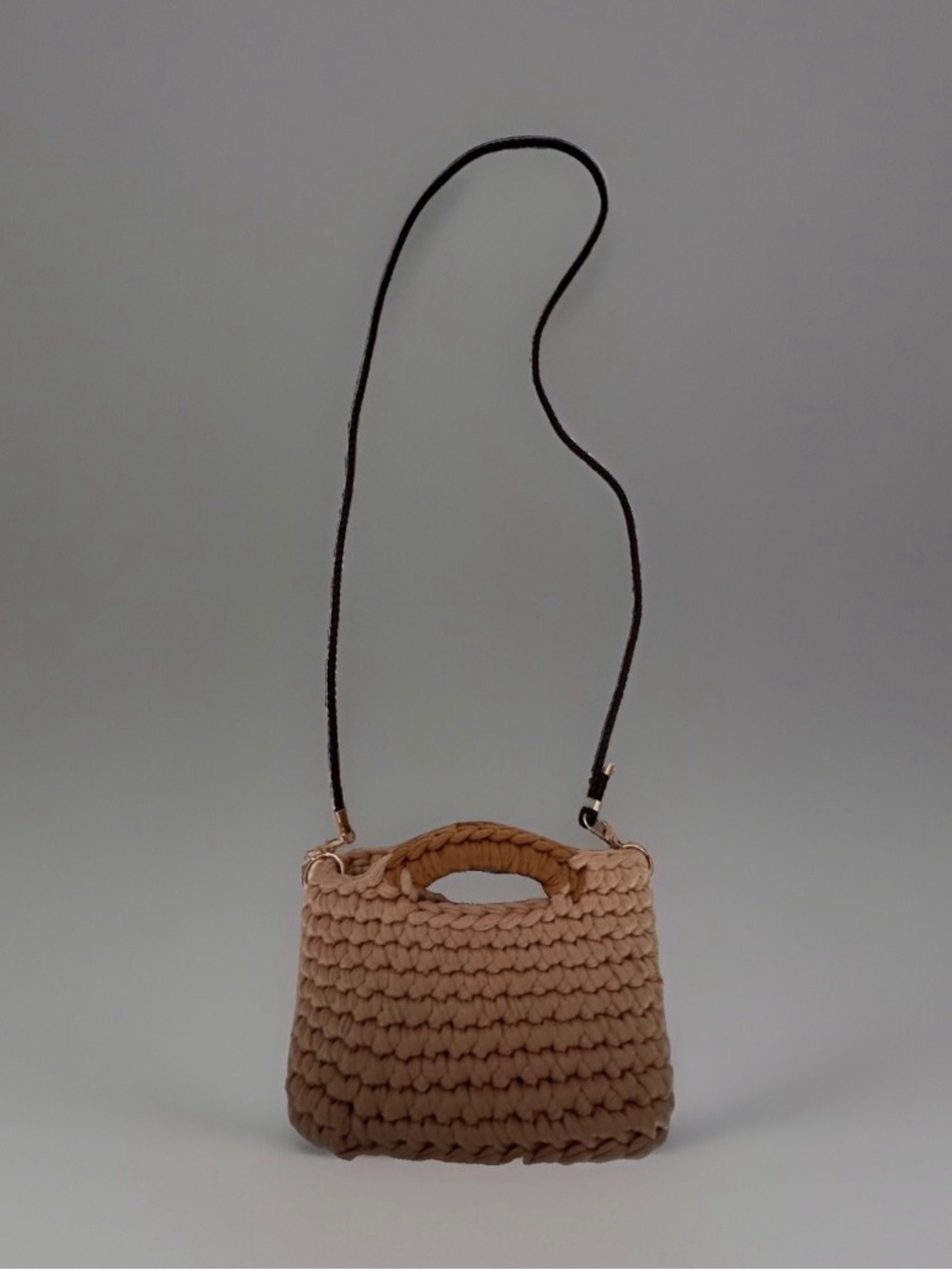 Handcrafted Cream Crochet Crossbody with Adjustable Strap - Picture 3 of 7